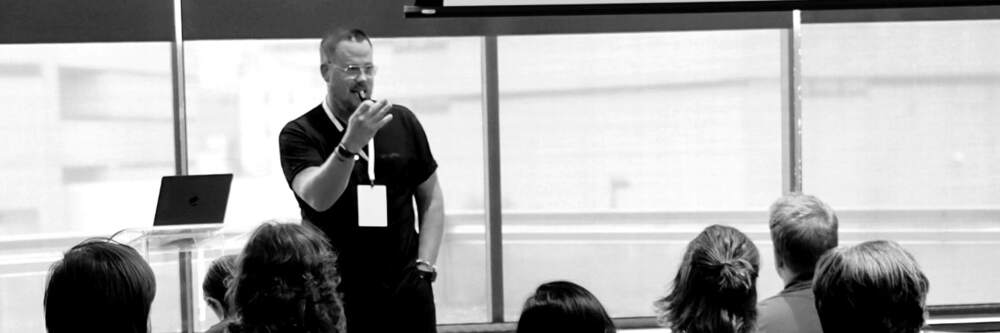 taylor on stage at momentum dev con, cincinnati